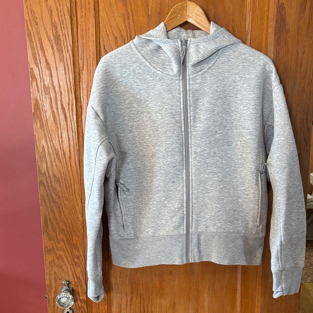 LLBean Women's Multisport Lifestyle Hoodie, Oversize Full-Zip Light Gray Heather
